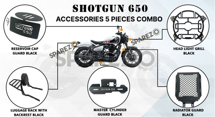 Fit For Royal Enfield Shotgun 650 Accessories 5 Pcs Combo - SPAREZO